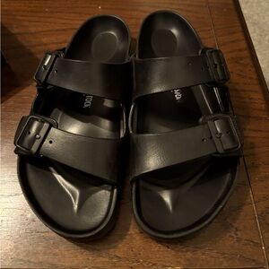 Black lightweight Birkenstock sandals